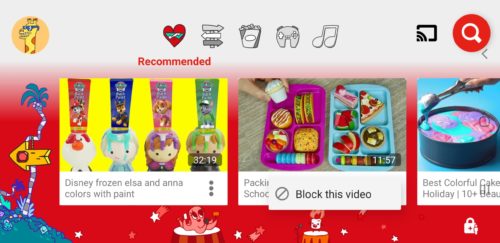 YouTube Kids Parental Controls Video Block