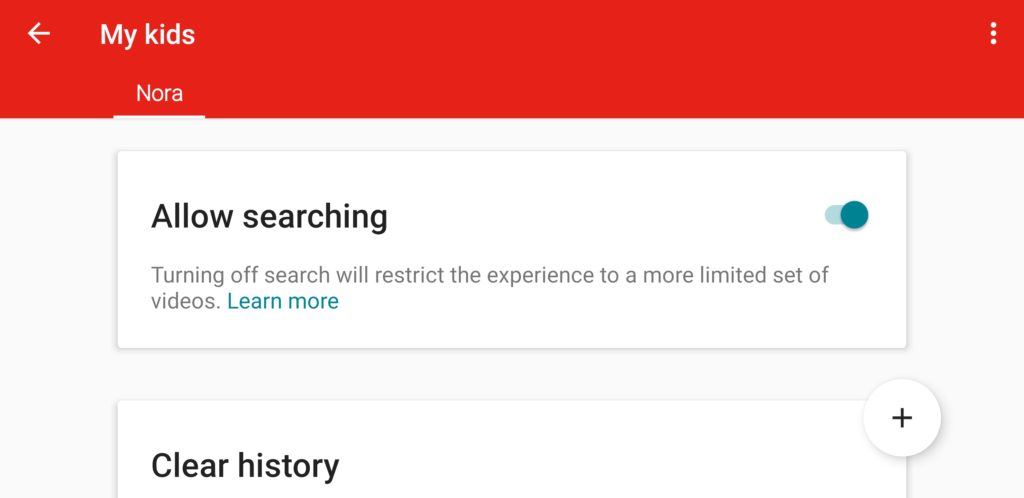 Turn Off Search in YouTube Kids